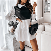 Vianne Minikleid mit Lederfront